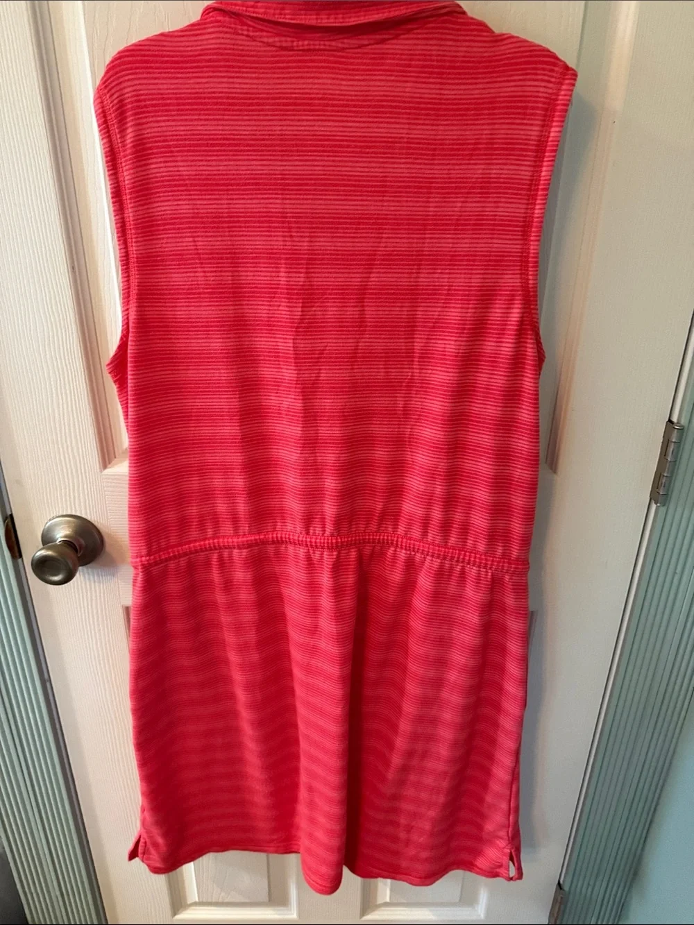 Talbots Coral Pink Sleeveless Collared Knit Romper Dress - Picture 4 of 5